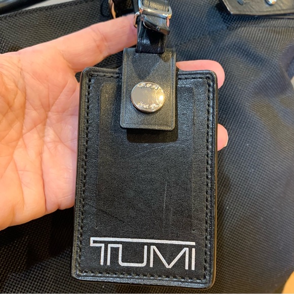 TUMI Black Ballistic Nylon w Leather Trim 3/4 Zip Closure Weekender Bag - Picture 9 of 11